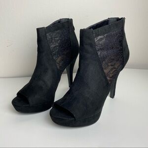 Peep Toe Mesh Heel Booties‎ Size 7.5